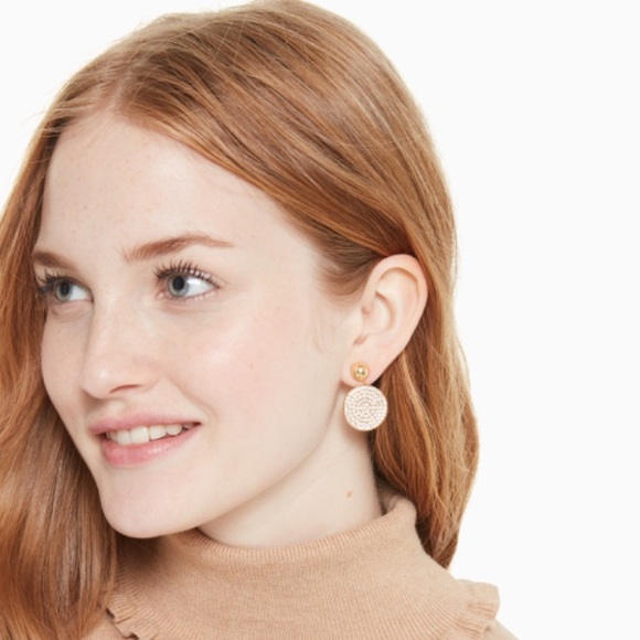 NWT Kate Spade elegant pave disc drop earrings - Picture 2 of 6